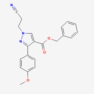 molecular formula C21H19N3O3 B5237131 benzyl 1-(2-cyanoethyl)-3-(4-methoxyphenyl)-1H-pyrazole-4-carboxylate 
