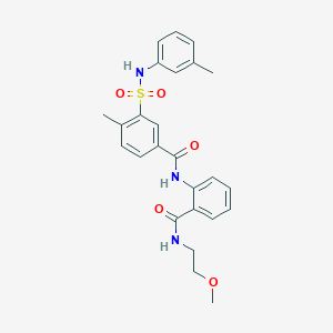 molecular formula C25H27N3O5S B5237161 N-(2-{[(2-methoxyethyl)amino]carbonyl}phenyl)-4-methyl-3-{[(3-methylphenyl)amino]sulfonyl}benzamide 
