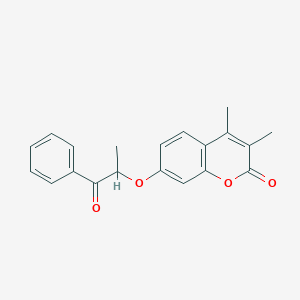 3,4-dimethyl-7-[(1-oxo-1-phenylpropan-2-yl)oxy]-2H-chromen-2-one