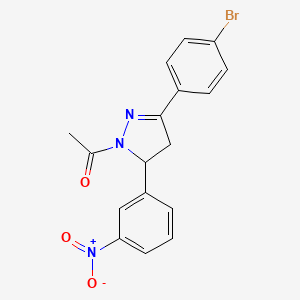 molecular formula C17H14BrN3O3 B5237202 1-acetyl-3-(4-bromophenyl)-5-(3-nitrophenyl)-4,5-dihydro-1H-pyrazole 