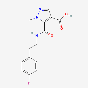 molecular formula C14H14FN3O3 B5237215 5-({[2-(4-fluorophenyl)ethyl]amino}carbonyl)-1-methyl-1H-pyrazole-4-carboxylic acid 