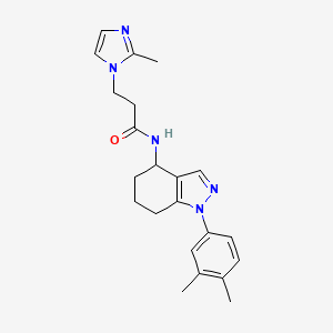 N-[1-(3,4-dimethylphenyl)-4,5,6,7-tetrahydro-1H-indazol-4-yl]-3-(2-methyl-1H-imidazol-1-yl)propanamide