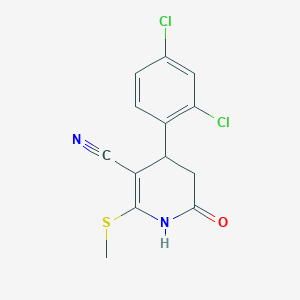 molecular formula C13H10Cl2N2OS B5237246 4-(2,4-dichlorophenyl)-2-(methylthio)-6-oxo-1,4,5,6-tetrahydro-3-pyridinecarbonitrile 