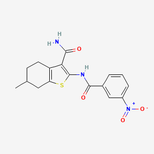 molecular formula C17H17N3O4S B5237257 6-methyl-2-[(3-nitrobenzoyl)amino]-4,5,6,7-tetrahydro-1-benzothiophene-3-carboxamide 