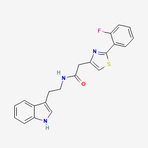 molecular formula C21H18FN3OS B5237262 2-[2-(2-fluorophenyl)-1,3-thiazol-4-yl]-N-[2-(1H-indol-3-yl)ethyl]acetamide 