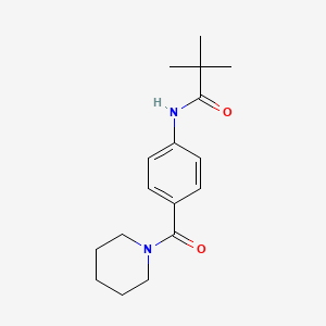 2,2-dimethyl-N-[4-(1-piperidinylcarbonyl)phenyl]propanamide