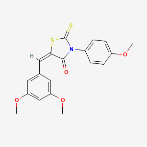 molecular formula C19H17NO4S2 B5237277 (5E)-5-[(3,5-dimethoxyphenyl)methylidene]-3-(4-methoxyphenyl)-2-sulfanylidene-1,3-thiazolidin-4-one 