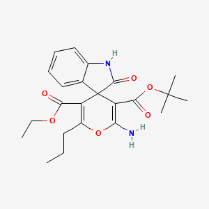 3'-tert-butyl 5'-ethyl 2'-amino-2-oxo-6'-propyl-1,2-dihydrospiro[indole-3,4'-pyran]-3',5'-dicarboxylate