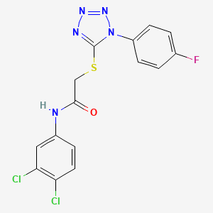 molecular formula C15H10Cl2FN5OS B5237313 N-(3,4-dichlorophenyl)-2-((1-(4-fluorophenyl)-1H-tetrazol-5-yl)thio)acetamide 