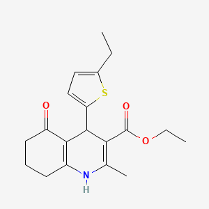 molecular formula C19H23NO3S B5237317 ethyl 4-(5-ethyl-2-thienyl)-2-methyl-5-oxo-1,4,5,6,7,8-hexahydro-3-quinolinecarboxylate 