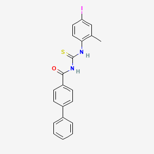 molecular formula C21H17IN2OS B5237382 N-[(4-iodo-2-methylphenyl)carbamothioyl]biphenyl-4-carboxamide 