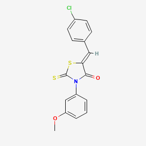 molecular formula C17H12ClNO2S2 B5237396 5-(4-chlorobenzylidene)-3-(3-methoxyphenyl)-2-thioxo-1,3-thiazolidin-4-one 