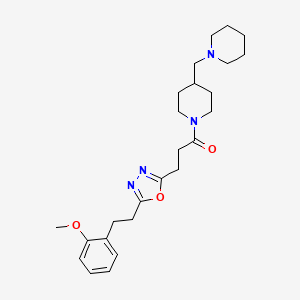 1-(3-{5-[2-(2-methoxyphenyl)ethyl]-1,3,4-oxadiazol-2-yl}propanoyl)-4-(1-piperidinylmethyl)piperidine