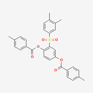 molecular formula C30H26O6S B5237431 [3-(3,4-Dimethylphenyl)sulfonyl-4-(4-methylbenzoyl)oxyphenyl] 4-methylbenzoate 