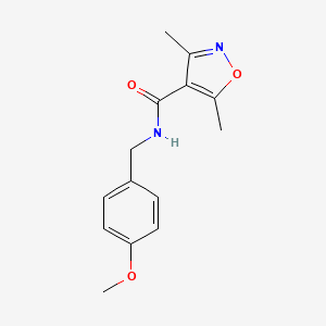 molecular formula C14H16N2O3 B5237435 N-(4-methoxybenzyl)-3,5-dimethyl-4-isoxazolecarboxamide 