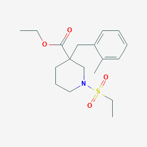 molecular formula C18H27NO4S B5237462 ethyl 1-(ethylsulfonyl)-3-(2-methylbenzyl)-3-piperidinecarboxylate 