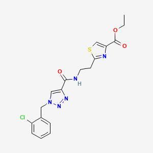 molecular formula C18H18ClN5O3S B5237512 ethyl 2-[2-({[1-(2-chlorobenzyl)-1H-1,2,3-triazol-4-yl]carbonyl}amino)ethyl]-1,3-thiazole-4-carboxylate 