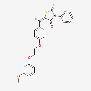 molecular formula C25H21NO4S2 B5237516 (5E)-5-[[4-[2-(3-methoxyphenoxy)ethoxy]phenyl]methylidene]-3-phenyl-2-sulfanylidene-1,3-thiazolidin-4-one 