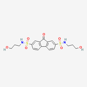 molecular formula C19H22N2O7S2 B5237545 9-Oxo-9H-fluorene-2,7-disulfonic acid bis-[(3-hydroxy-propyl)-amide] 