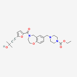 ethyl 4-[[4-[5-(3-hydroxy-3-methylbut-1-ynyl)furan-2-carbonyl]-3,5-dihydro-2H-1,4-benzoxazepin-7-yl]methyl]piperazine-1-carboxylate