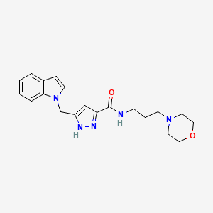 molecular formula C20H25N5O2 B5237585 5-(indol-1-ylmethyl)-N-(3-morpholin-4-ylpropyl)-1H-pyrazole-3-carboxamide 