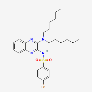 4-bromo-N-[3-(dihexylamino)quinoxalin-2-yl]benzenesulfonamide