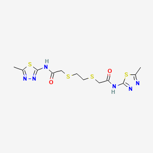 molecular formula C12H16N6O2S4 B5237605 N-(5-METHYL-1,3,4-THIADIAZOL-2-YL)-2-{[2-({[(5-METHYL-1,3,4-THIADIAZOL-2-YL)CARBAMOYL]METHYL}SULFANYL)ETHYL]SULFANYL}ACETAMIDE 