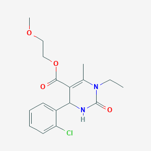 molecular formula C17H21ClN2O4 B5237624 2-Methoxyethyl 4-(2-chlorophenyl)-1-ethyl-6-methyl-2-oxo-1,2,3,4-tetrahydropyrimidine-5-carboxylate 