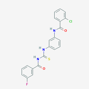 2-chloro-N-[3-({[(3-fluorophenyl)carbonyl]carbamothioyl}amino)phenyl]benzamide