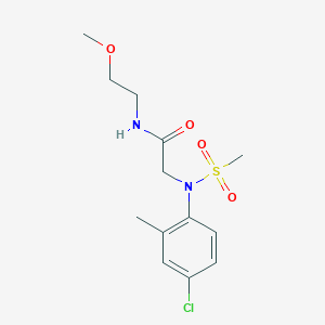 molecular formula C13H19ClN2O4S B5237707 N~2~-(4-chloro-2-methylphenyl)-N~1~-(2-methoxyethyl)-N~2~-(methylsulfonyl)glycinamide 