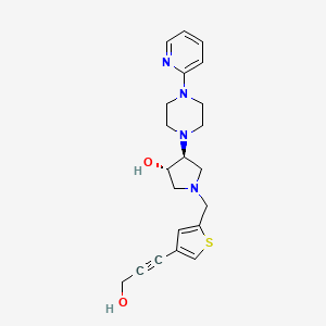 molecular formula C21H26N4O2S B5237723 (3S,4S)-1-[[4-(3-hydroxyprop-1-ynyl)thiophen-2-yl]methyl]-4-(4-pyridin-2-ylpiperazin-1-yl)pyrrolidin-3-ol 