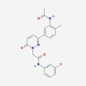 molecular formula C21H19BrN4O3 B5237764 2-{3-[3-(acetylamino)-4-methylphenyl]-6-oxopyridazin-1(6H)-yl}-N-(3-bromophenyl)acetamide 