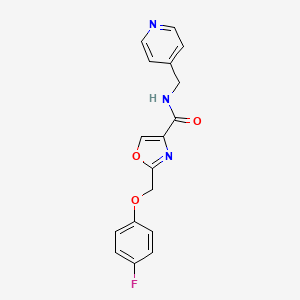 molecular formula C17H14FN3O3 B5237779 2-[(4-fluorophenoxy)methyl]-N-(4-pyridinylmethyl)-1,3-oxazole-4-carboxamide 