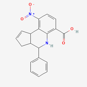 molecular formula C19H16N2O4 B5237793 9-nitro-4-phenyl-3a,4,5,9b-tetrahydro-3H-cyclopenta[c]quinoline-6-carboxylic acid 