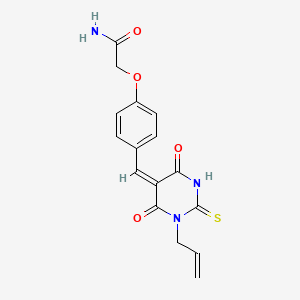 2-{4-[(1-allyl-4,6-dioxo-2-thioxotetrahydro-5(2H)-pyrimidinylidene)methyl]phenoxy}acetamide