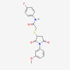 N-(4-fluorophenyl)-2-[1-(3-methoxyphenyl)-2,5-dioxopyrrolidin-3-yl]sulfanylacetamide