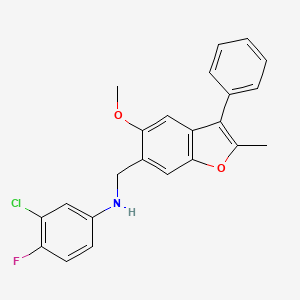 (3-chloro-4-fluorophenyl)[(5-methoxy-2-methyl-3-phenyl-1-benzofuran-6-yl)methyl]amine