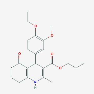 molecular formula C23H29NO5 B5237855 propyl 4-(4-ethoxy-3-methoxyphenyl)-2-methyl-5-oxo-1,4,5,6,7,8-hexahydro-3-quinolinecarboxylate 