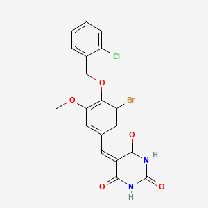 5-({3-BROMO-4-[(2-CHLOROPHENYL)METHOXY]-5-METHOXYPHENYL}METHYLIDENE)-1,3-DIAZINANE-2,4,6-TRIONE