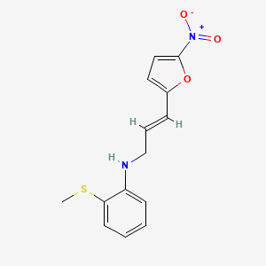 2-methylsulfanyl-N-[(E)-3-(5-nitrofuran-2-yl)prop-2-enyl]aniline