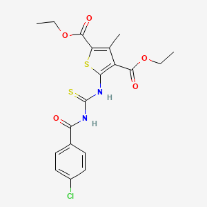 Diethyl 5-[(4-chlorobenzoyl)carbamothioylamino]-3-methylthiophene-2,4-dicarboxylate