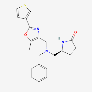 (5S)-5-[(benzyl{[5-methyl-2-(3-thienyl)-1,3-oxazol-4-yl]methyl}amino)methyl]-2-pyrrolidinone