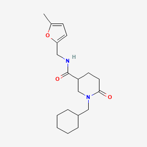 molecular formula C19H28N2O3 B5237956 1-(cyclohexylmethyl)-N-[(5-methylfuran-2-yl)methyl]-6-oxopiperidine-3-carboxamide 