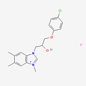 molecular formula C19H22ClIN2O2 B5237987 1-(4-Chlorophenoxy)-3-(3,5,6-trimethylbenzimidazol-3-ium-1-yl)propan-2-ol;iodide 