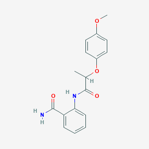 molecular formula C17H18N2O4 B5238001 2-[2-(4-Methoxyphenoxy)propanoylamino]benzamide 