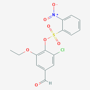 2-chloro-6-ethoxy-4-formylphenyl 2-nitrobenzenesulfonate