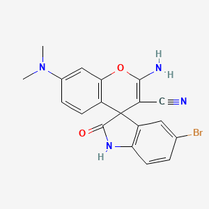 molecular formula C19H15BrN4O2 B5238033 2'-amino-5-bromo-7'-(dimethylamino)-2-oxospiro[1H-indole-3,4'-chromene]-3'-carbonitrile 