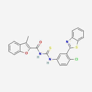 molecular formula C24H16ClN3O2S2 B5238042 1-[3-(1,3-Benzothiazol-2-YL)-4-chlorophenyl]-3-(3-methyl-1-benzofuran-2-carbonyl)thiourea 