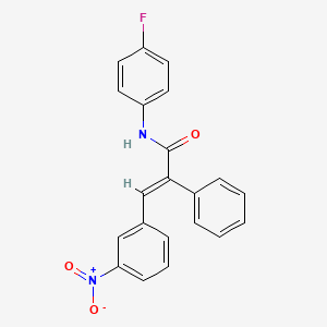 molecular formula C21H15FN2O3 B5238055 (E)-N-(4-fluorophenyl)-3-(3-nitrophenyl)-2-phenylprop-2-enamide 