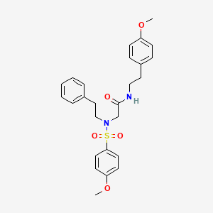 molecular formula C26H30N2O5S B5238066 N-[2-(4-methoxyphenyl)ethyl]-2-[(4-methoxyphenyl)sulfonyl-(2-phenylethyl)amino]acetamide 